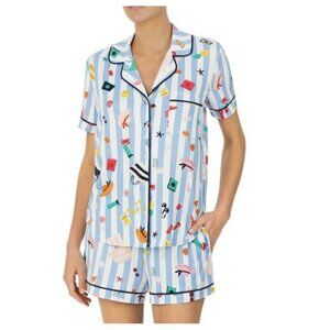 Kate Spade Brushed Jersey Beach Day Striped Pyjama Set ( S )